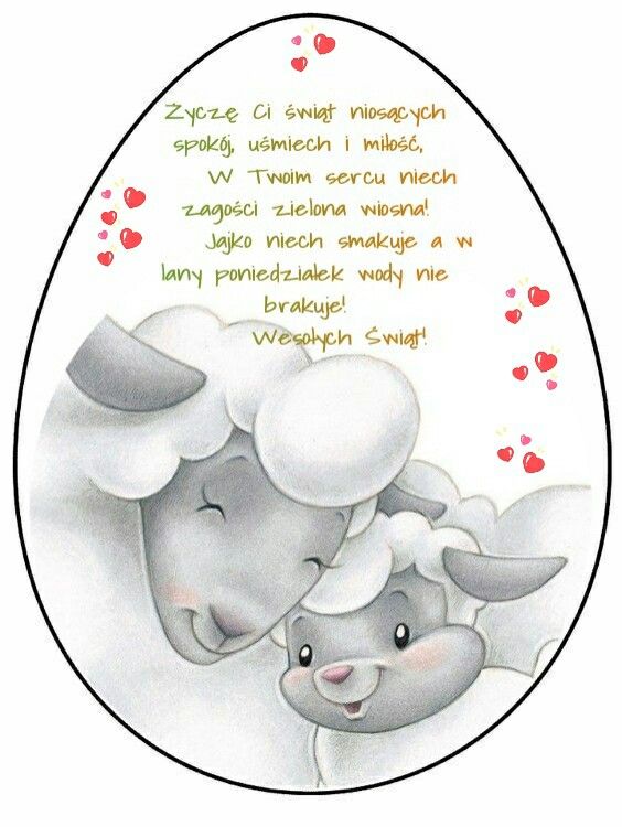 Jajko z barankami i życzeniami